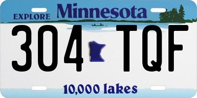 MN license plate 304TQF