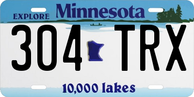 MN license plate 304TRX