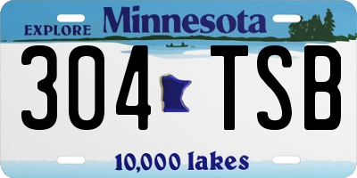 MN license plate 304TSB