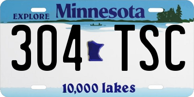 MN license plate 304TSC