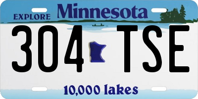 MN license plate 304TSE