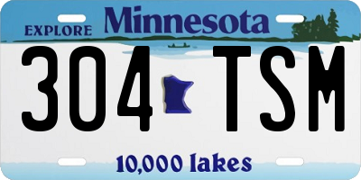 MN license plate 304TSM