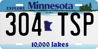 MN license plate 304TSP