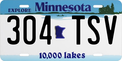 MN license plate 304TSV