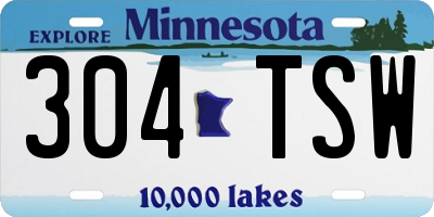 MN license plate 304TSW