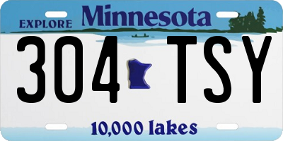 MN license plate 304TSY