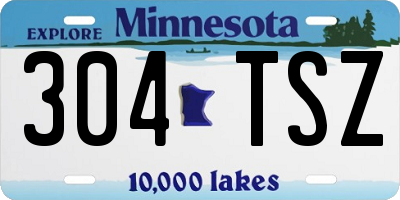 MN license plate 304TSZ