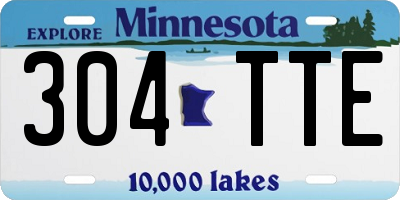 MN license plate 304TTE