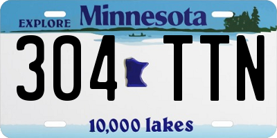 MN license plate 304TTN