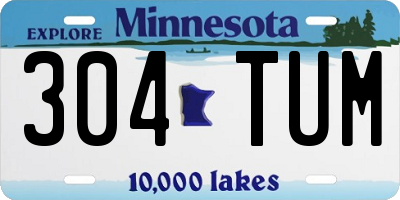 MN license plate 304TUM