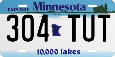 MN license plate 304TUT