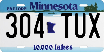 MN license plate 304TUX
