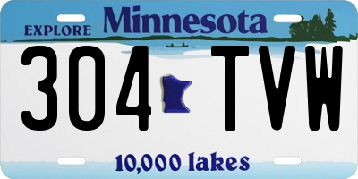MN license plate 304TVW