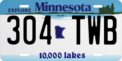MN license plate 304TWB