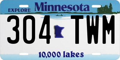 MN license plate 304TWM