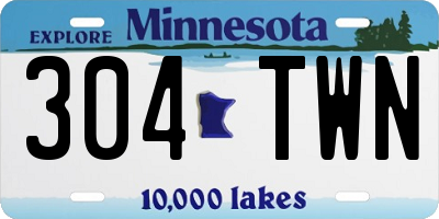 MN license plate 304TWN