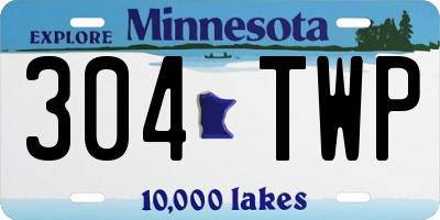 MN license plate 304TWP