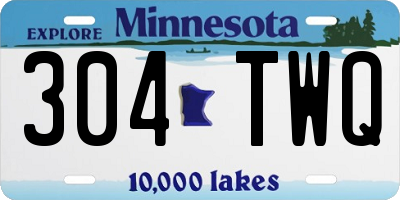 MN license plate 304TWQ