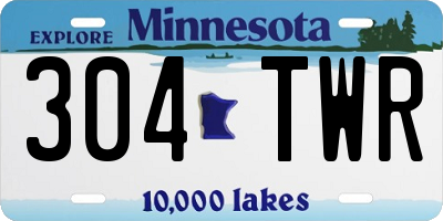 MN license plate 304TWR
