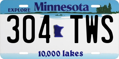 MN license plate 304TWS