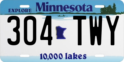 MN license plate 304TWY