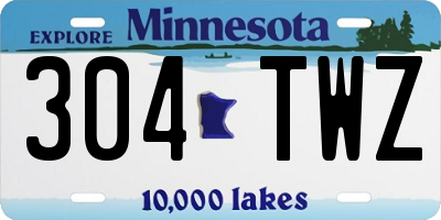 MN license plate 304TWZ
