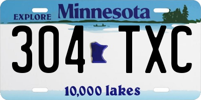 MN license plate 304TXC