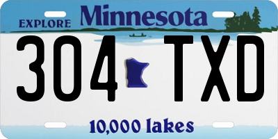 MN license plate 304TXD