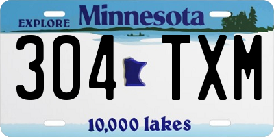 MN license plate 304TXM