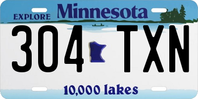 MN license plate 304TXN