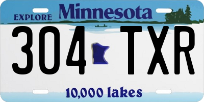MN license plate 304TXR