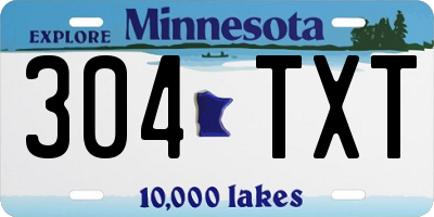MN license plate 304TXT