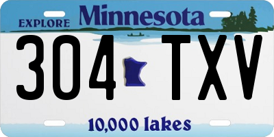 MN license plate 304TXV