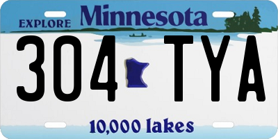 MN license plate 304TYA