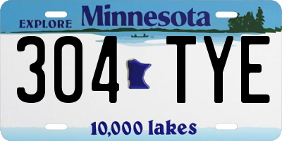 MN license plate 304TYE