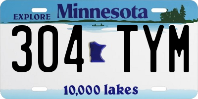 MN license plate 304TYM