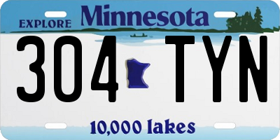 MN license plate 304TYN