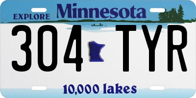 MN license plate 304TYR