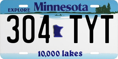 MN license plate 304TYT