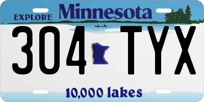 MN license plate 304TYX