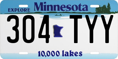 MN license plate 304TYY