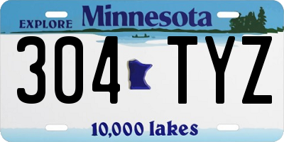 MN license plate 304TYZ