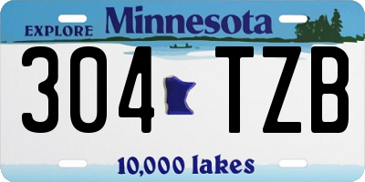 MN license plate 304TZB