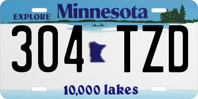 MN license plate 304TZD
