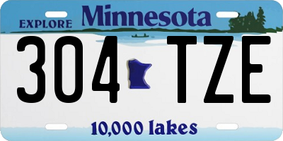 MN license plate 304TZE