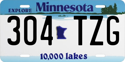 MN license plate 304TZG