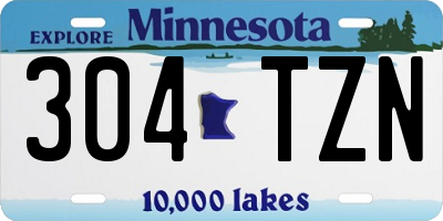 MN license plate 304TZN