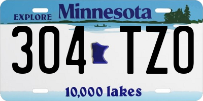 MN license plate 304TZO