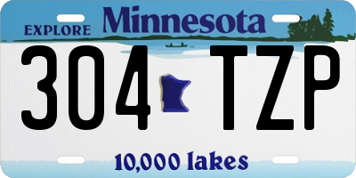 MN license plate 304TZP