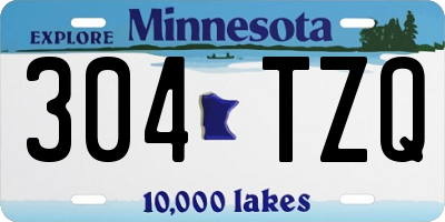 MN license plate 304TZQ